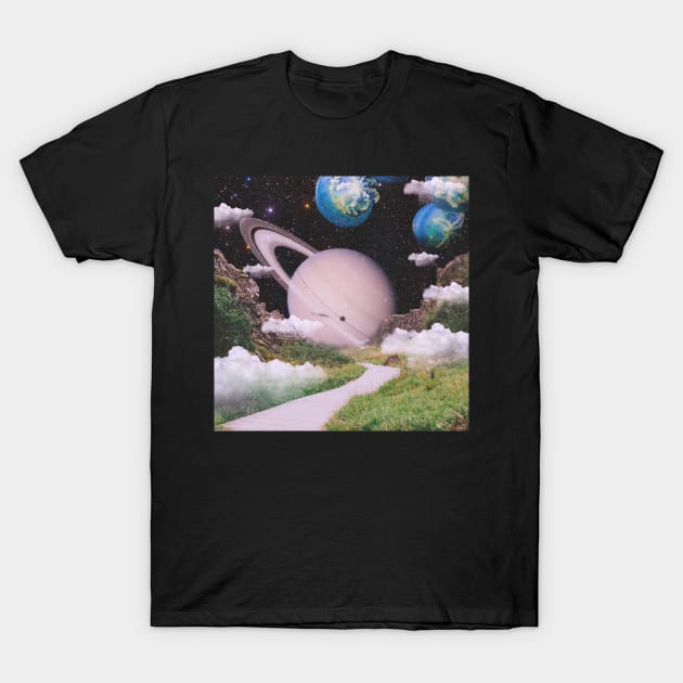 Surreal Cosmic Garden T-Shirt by RiddhiShah